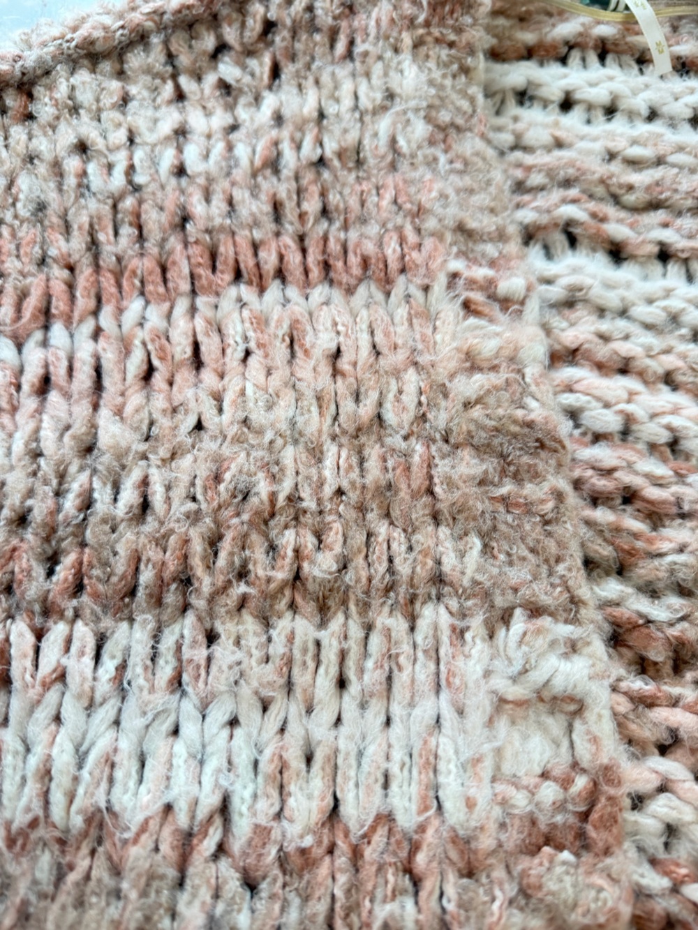 Free People Striped Open-Front Knit Cardigan in Blush Pink, Tan and Cream Size M - Picture 3 of 16